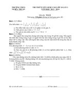 Đề-Đáp án thi thử vào lớp 10 lần 1 năm học 2013 - 2014