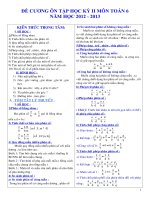 Đề cương ôn tập toán 6 HKII( theo chuẩn) năm học 2012 - 2013