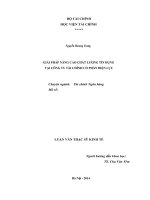 Luận văn thạc sỹ: Giải pháp nâng cao chất lượng tín dụng tại Công ty Tài chính Cổ phần Điện lực