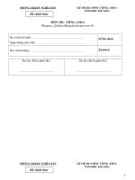 Đề và đáp án Olympic anh 6 Nghĩa Đàn