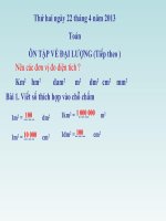 Khương 4D-Tiết 166-Tuần 34Ôn tập về đại lượng (tiếp theo)