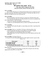 Đề, đáp án thi HK II Địa 12