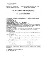 ĐỀ  CƯƠNG CHI TIẾT ANH VĂN CHUYÊN NGÀNH 1   QUẢN TRỊ KINH DOANH