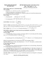 ĐỀ THI THỬ VÀ ĐÁP ÁN TRƯỜNG THPT KIM THÀNH II LẦN 2