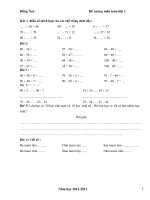 ĐỀ CƯƠNG TOÁN LỚP 1 CỰC HAY