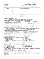 Đề KT Sinh học 6 kì II