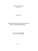 Khả năng bảo quản tảo nannochloropsis oculata trong các điều kiện khác nhau