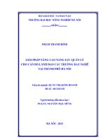 Giải pháp nâng cao năng lực quản lý cho cán bộ lãnh đạo các trường dạy nghề tại thành phố hà nội