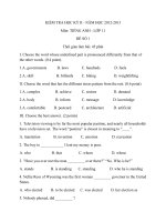 đề thi học kì II tiếng anh 11 số 1