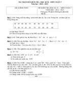 Đề thi  Toán HKII Trường THCS Trần Phú - Bắc Giang