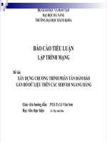 báo cáo tiểu luận môn lập trình mạng xây dựng  chương trình phân tán đảm bảo gắn bó dữ liệu trên các server ngang hàng