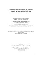 Các trở ngại đối với việc tham gia thị trường của khu vực nông nghiệp ở việt nam