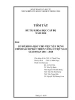 CƠ sở KHOA học CHO VIỆC xây DỰNG CHÍNH SÁCH PHÁT TRIỂN VÙNG ở VIỆT NAM GIAI đoạn 2011   2020