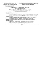 ĐỀ-DÁP ÁN-MATRẬN KIỂM TRA HKII SINH HỌC 6