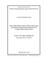 Phát triển dịch vụ bảo lãnh tại chi nhánh ngân hàng thương mại cổ phần đầu tư và phát triển thái nguyên