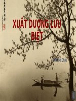Phân tích: Xuất dương lưu biệt