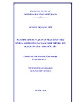 Biện pháp kinh tế và quản lý nhằm giảm thiểu ô nhiễm môi trường lở các làng nghề trên địa bàn huyện văn lâm tỉnh hưng yên
