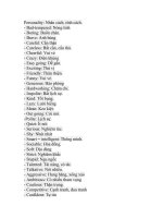 Từ vựng về tính cách