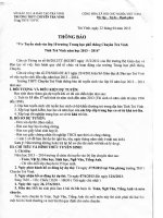 Thông báo tuyển sinh năm học 2013-2014