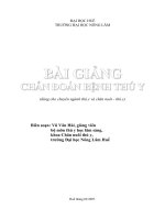 Bài giảng chẩn đoán bệnh thú y phần 1   đh huế