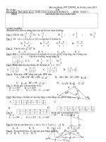 ĐỀ VÀ ĐÁP ÁN KIỂM TRA HK2 TOÁN 7