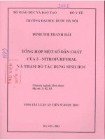 Tổng hợp một số dẫn chất của 5 nitrfurfural và thăm dò tác dụng sinh học