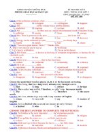 4 Đề và đáp án trắc nghiệm tiếng anh HKII