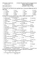 ĐỀ TH VÀO 10 MÔN TIẾNG ANH NĂM HỌC 2011-2012
