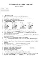 Đề thi học kì II- Anh 7