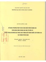 Sử dụng phương pháp sắc kí khí khối phổ để đánh giá tiềm năng hình thành các độc tố hữu cơ nhóm trihalogenmetan trong quá trình khử trùng nước cấp bằng clo tại thành phố hà nội