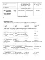 Đề thi tuyển sinh lớp 10 môn Anh (ko chuyên)