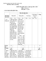 Đề kiểm tra HK II hóa 8 có ma trận