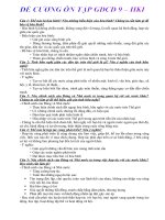 Đề cương ôn tập GDCD 9 - kì I