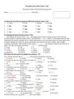 Dề thi học kỳ 2 môn Tiếng Anh 10