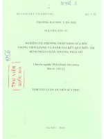 Nghiên cứu phương pháp triss sửa đổi trong tiên lượng và đánh giá kết quả điều trị bệnh nhân chấn thương phải mổ