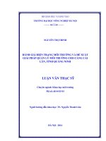 Đánh giá hiện trạng môi trường và đề xuất giải pháp quản lý môi trường cho cảng cái lân tỉnh quảng ninh