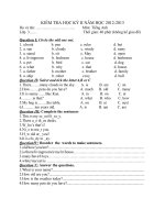 Đề kiểm tra học kì II - Tiếng Anh 3