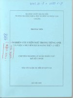 Nghiên cứu uyển ngữ trong tiếng anh và việc chuyển dịch sang tiếng việt