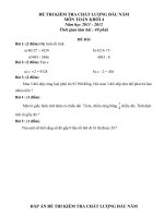 Đề kiểm tra chất lượng đầu năm Toán lớp 4