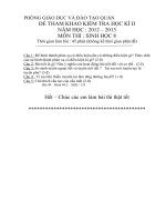ĐỀ THI HKII - SINH 8 - 2012-2013 (tự biên soạn)