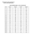 ĐÁP ÁN HỌC KÌ 2 MÔN HÓA HỌC LỚP 11 NĂM 2013