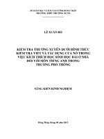 TÁC DỤNG CỦA KIỂM TRA 5'''' HÌNH THỨC VIẾT