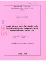 Phân tích di truyền và đặc điểm phân tử của tính kháng rầy nâu ở một số dòng, giống lúa