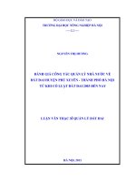 Đánh giá công tác quản lý nhà nước về đất đai huyện phú xuyên  thành phố hà nội từ khi có luật đất đai 2003 đến nay