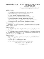 Đề và đáp án Kiểm tra Hóa 8 HK II