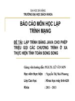 báo cáo tiểu luận môn lập trình mạng lập trình bằng java cho phép triệu gọi các chương trình ở xa thực hiện tính toán song song