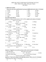 Đề Và Đáp Án HKII TA 6
