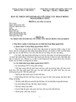 Ban tự nhận xét về côn tác ngoại khóa