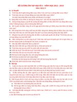 Đề cương ôn tập Vật Lý 9 kì II