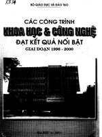 Các công trình khoa học và công nghệ đạt kết quả nổi bật phần 1